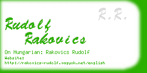 rudolf rakovics business card